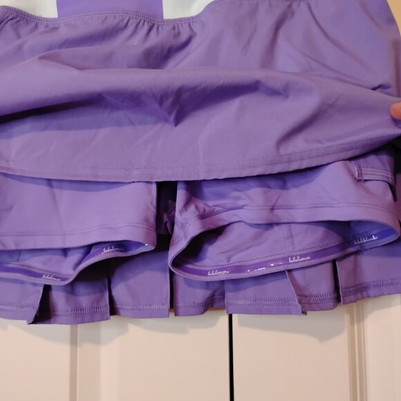 Lululemon Women's Power Purple White Built-in Shorts Pace Setter Run Skirt - Picture 4 of 10
